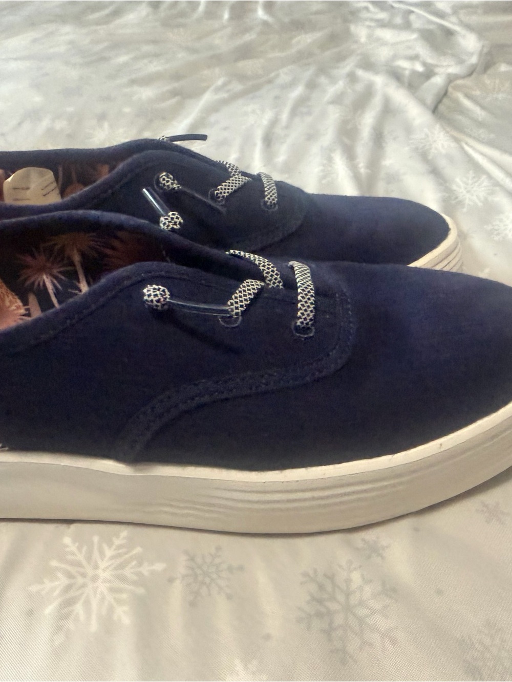Hey Dude Navy Slip-On Sneakers with Woven Heel Accent Size 7 - Picture 6 of 6
